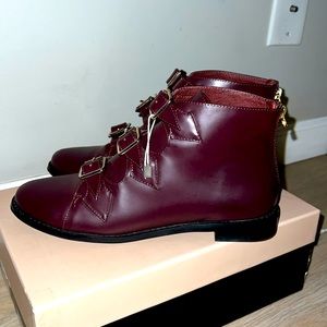 F-Troupe Ankle Boots - Burgandy/Wine leather